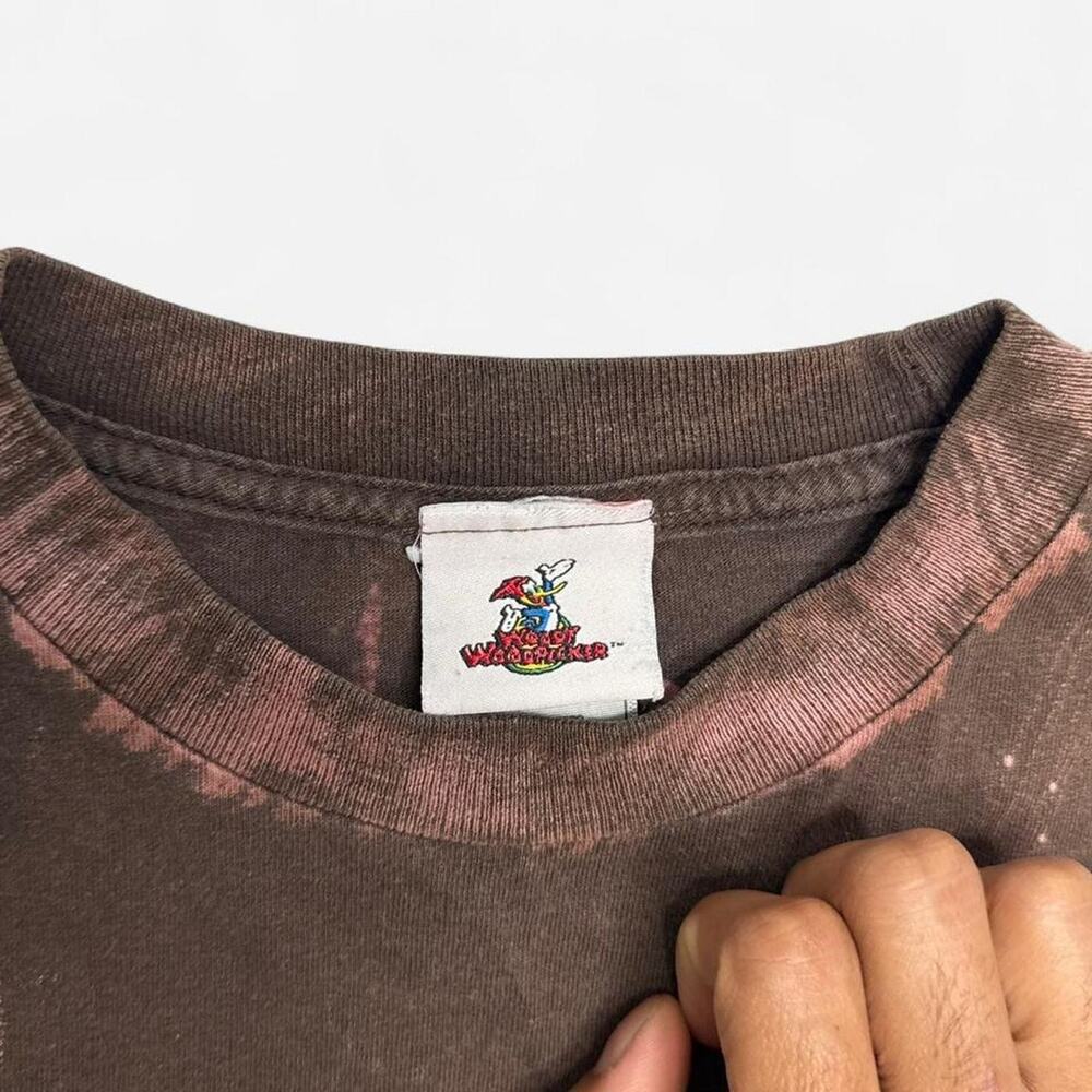 Y2K Woody Woodpecker Freeze AOP Graphic T-Shirt Brown Medium - Picture 4 of 6